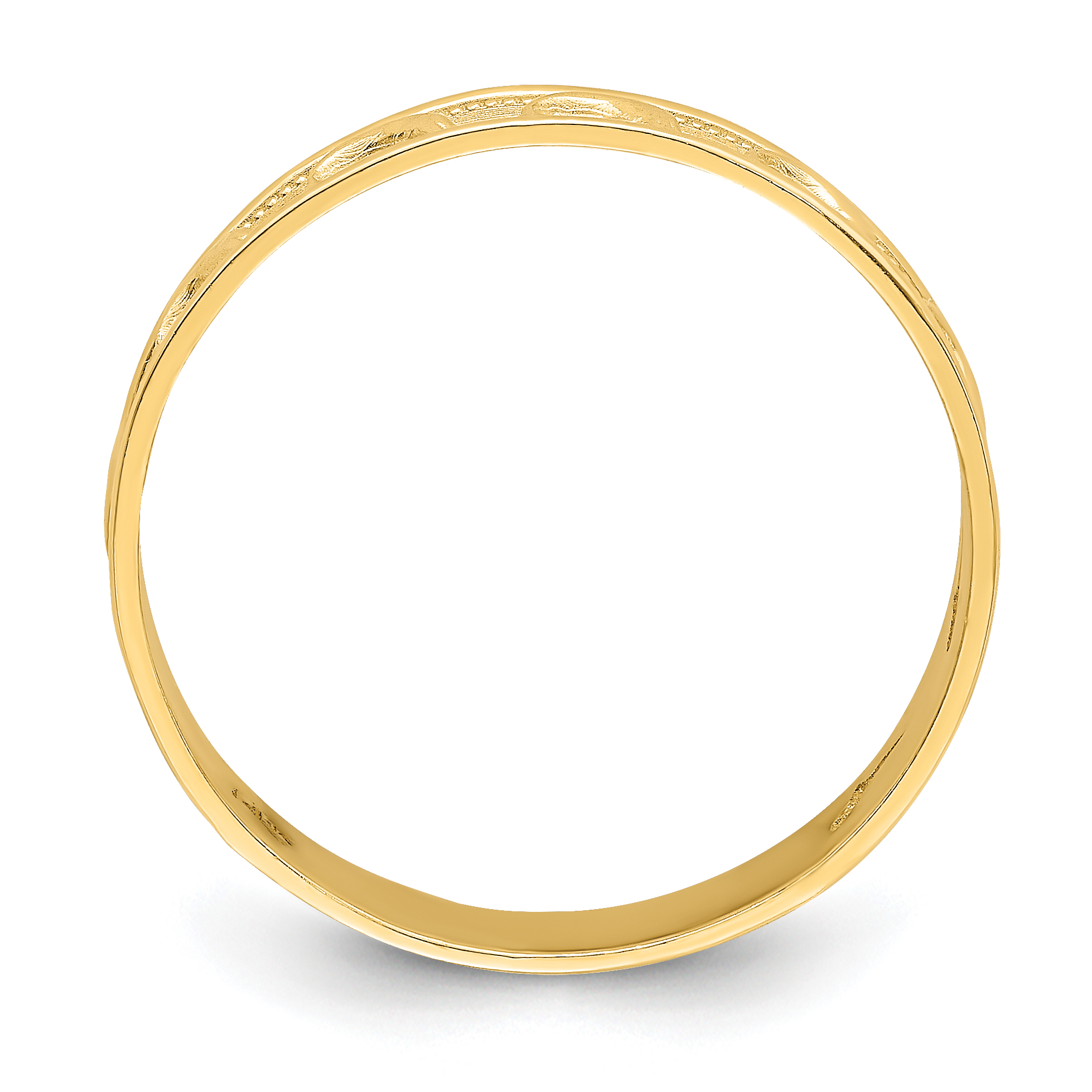 Anillo para pulgar grabado con delfín pulido y texturizado de oro de 14K K5766 - Imagen 2 de 6
