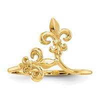 14K Yellow Gold Polished Fleur De Lis Ring view 5