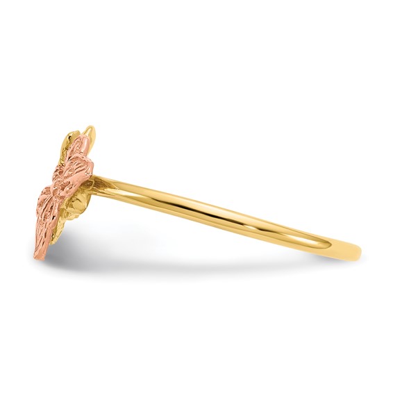14k Two-Tone Polished Two Butterflies Ring
