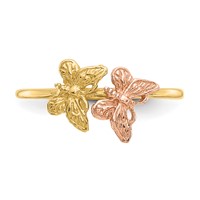 14K Two-Tone Polished Two Butterflies Ring view 5