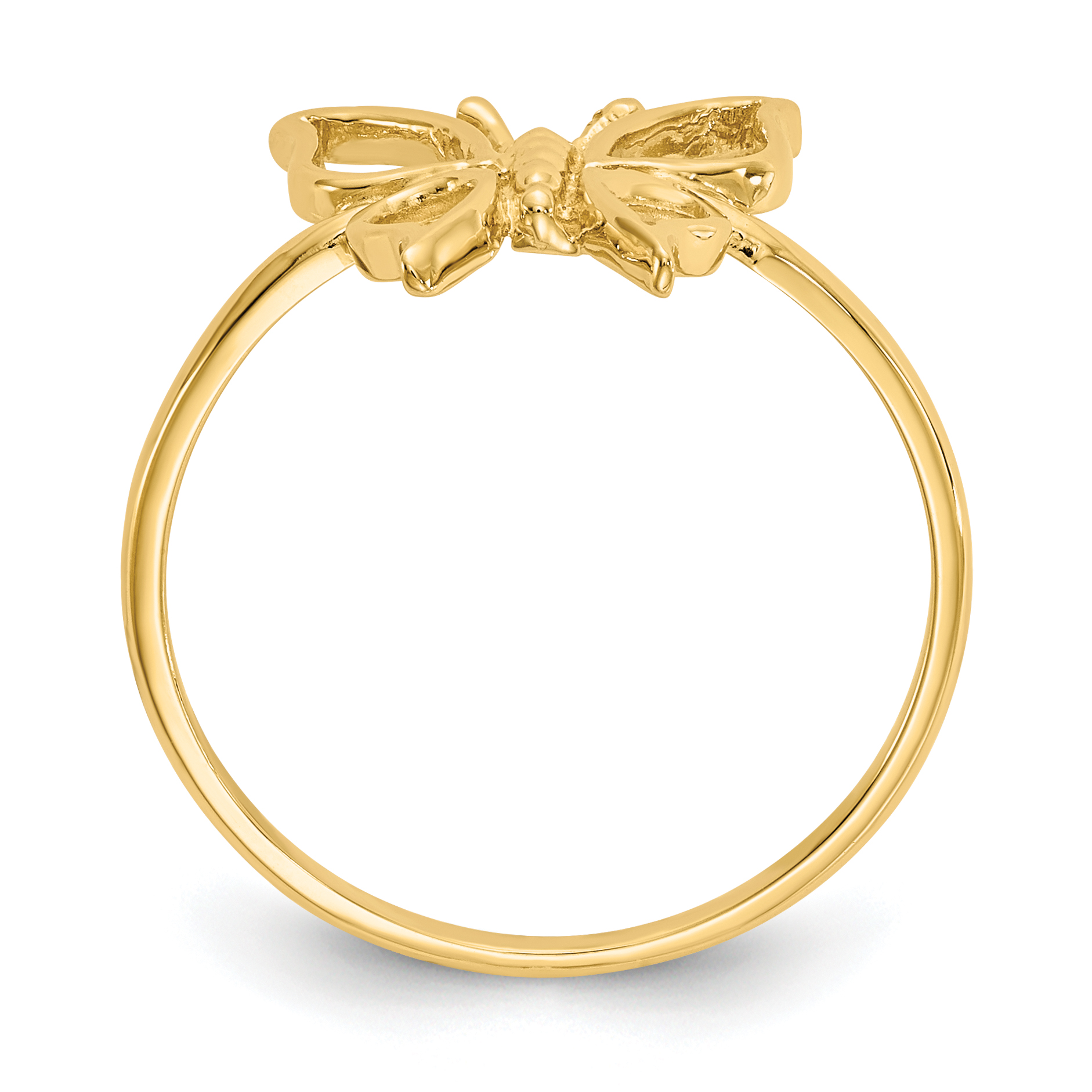 14K Yellow Gold Polished Butterfly Ring Size 7 | eBay