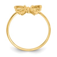 14K Yellow Gold Polished Butterfly Ring view 2