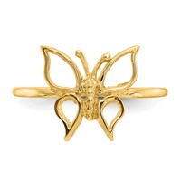 14K Yellow Gold Polished Butterfly Ring view 5