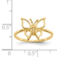 14K Yellow Gold Polished Butterfly Ring view 4