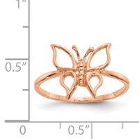14K Rose Gold Polished Butterfly Ring view 3