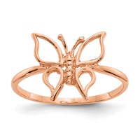 14K Rose Gold Polished Butterfly Ring view 1