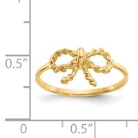 14K Polished Bow Ring view 4