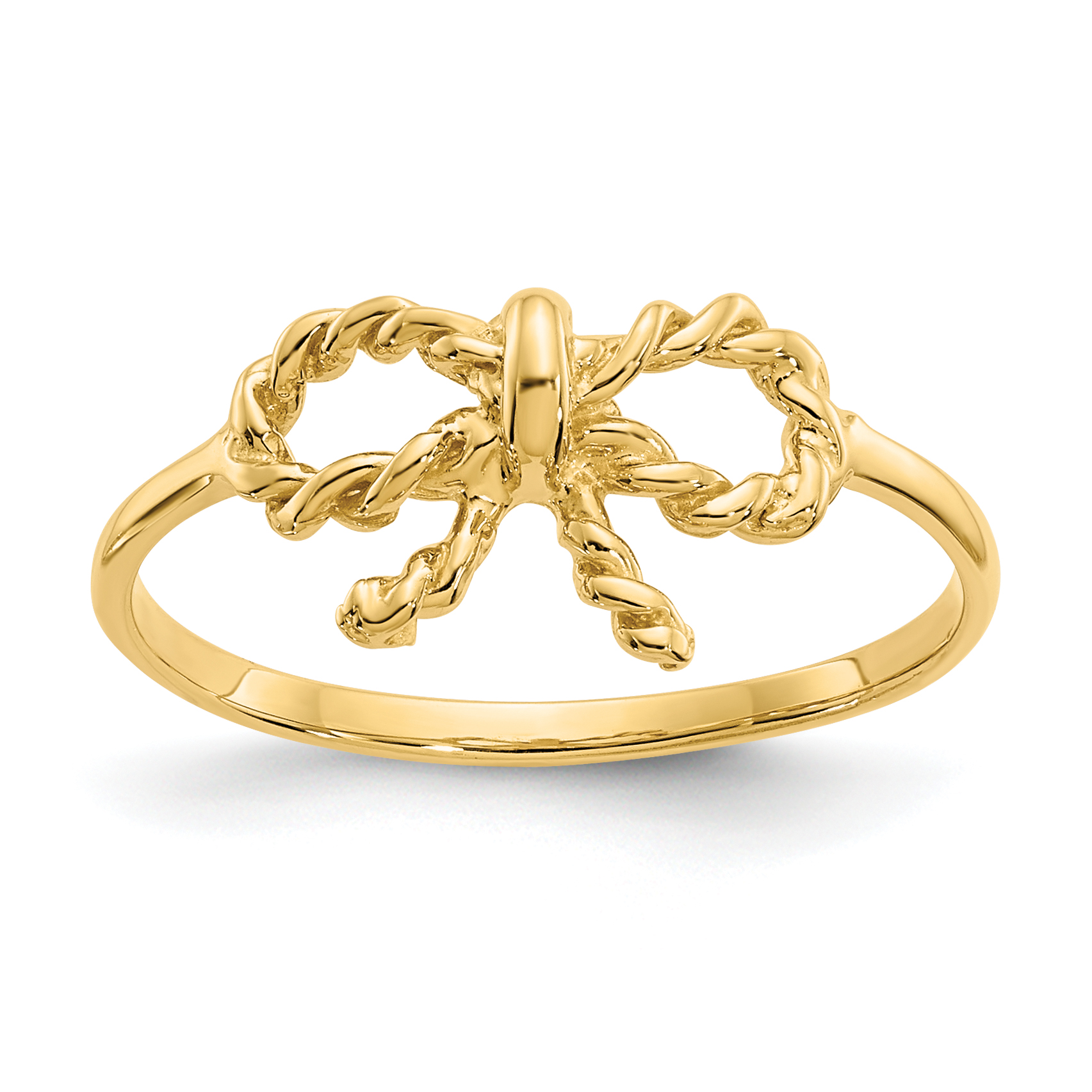 14k Polished Bow Ring (K5776)