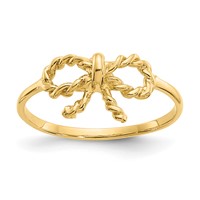 14K Polished Bow Ring view 1