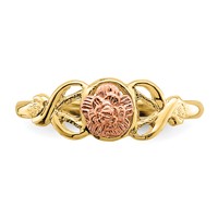 14K Two-Tone Polished Flower Ring view 5