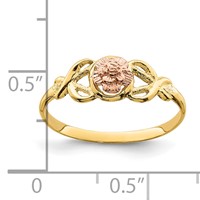 14K Two-Tone Polished Flower Ring view 4