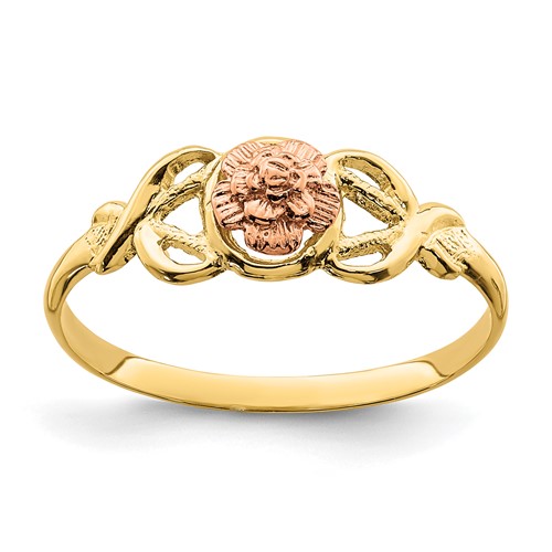 14K Two-Tone Polished Flower Ring