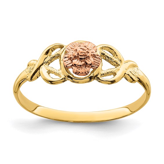 Gold Polished Flower Rings