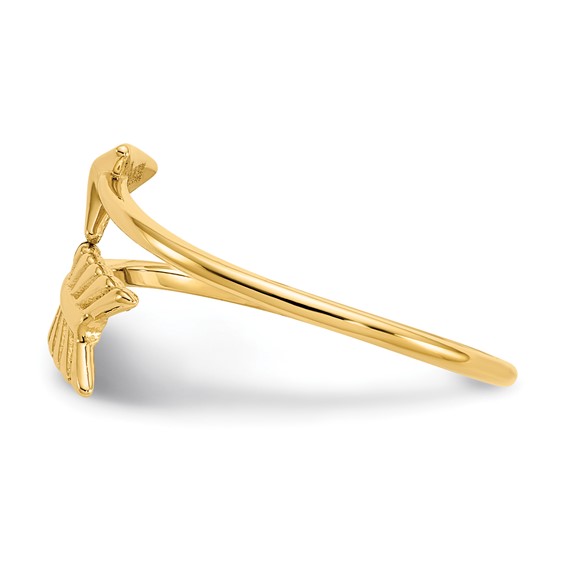 14K Polished Arrow Bypass Ring