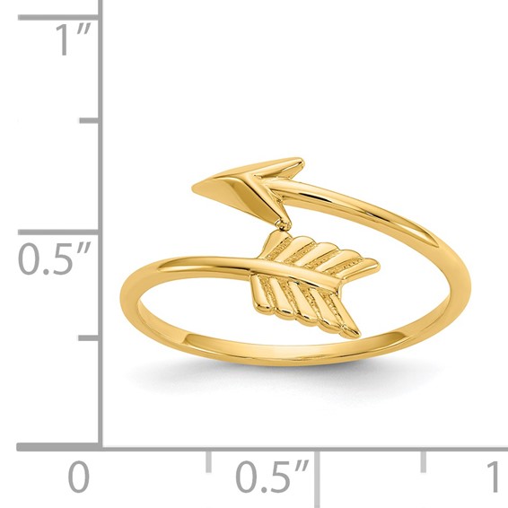 14K Polished Arrow Bypass Ring