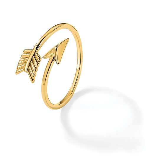 14K Polished Arrow Bypass Ring