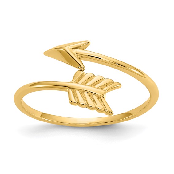 14K Polished Arrow Bypass Ring
