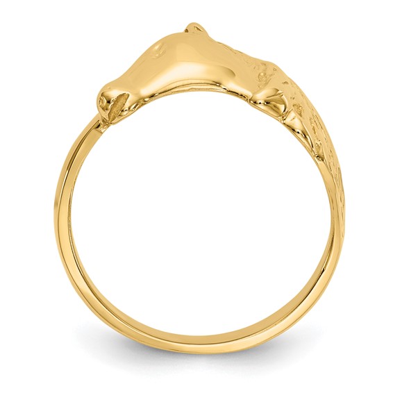 14K Polished Horse Head Ring