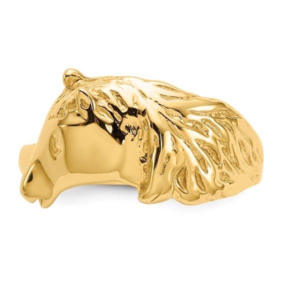 14K Polished Horse Head Ring