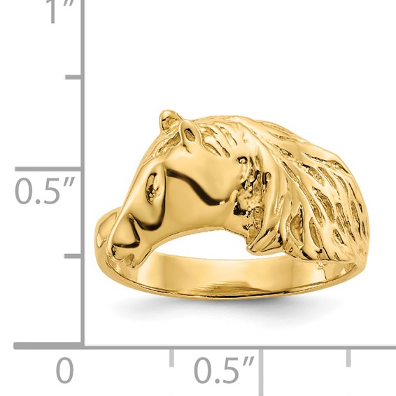 14K Polished Horse Head Ring