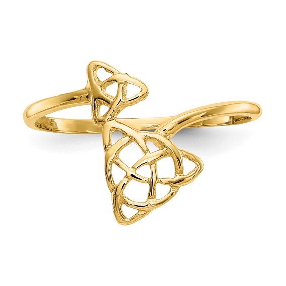 14k Polished Celtic Knot Bypass Ring