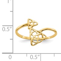 14K Yellow Gold Polished Celtic Knot Bypass Ring view 4
