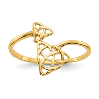14k Polished Celtic Knot Bypass Ring