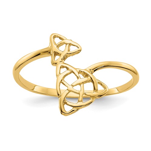 14K Yellow Gold Polished Celtic Knot Bypass Ring