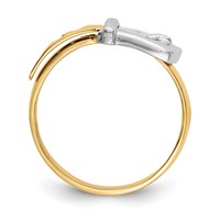 14K Two-Tone Polished Buckle Ring view 2