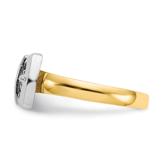14k Two-Tone Polished Buckle Ring