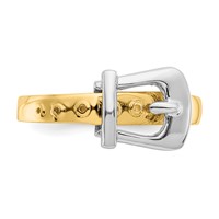 14K Two-Tone Polished Buckle Ring view 5