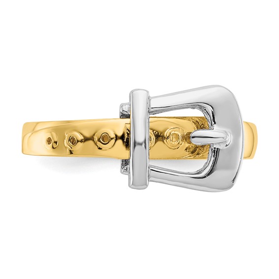 14k Two-Tone Polished Buckle Ring