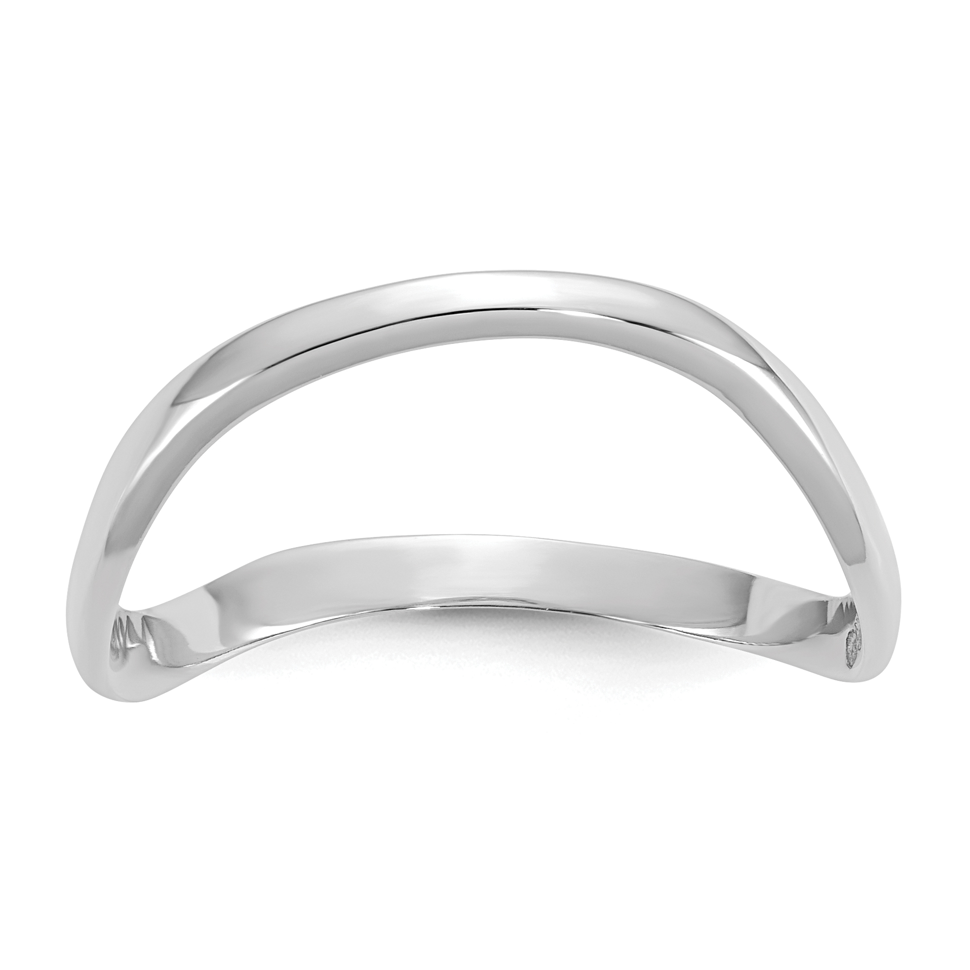 14K White Gold Polished Wave Fashion Thumb Ring (K5786)