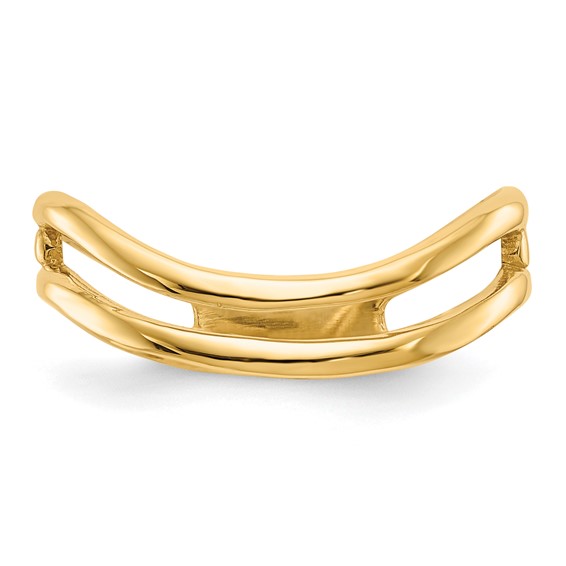 14K Polished Double Wave Fashion Thumb Ring Size 9