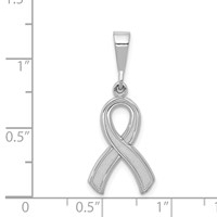 14K White Gold Awareness Ribbon Pendant view 4
