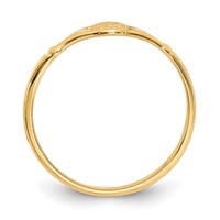14K Yellow Gold Polished Oval Flower Ring - Size 2.25 view 2