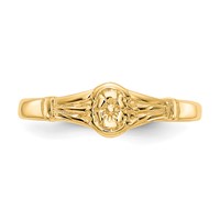 14K Yellow Gold Polished Oval Flower Ring - Size 2.25 view 5