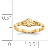 14K Yellow Gold Polished Oval Flower Ring - Size 2.25 view 3