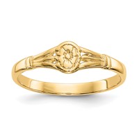 14K Yellow Gold Polished Oval Flower Ring - Size 2.25 view 1