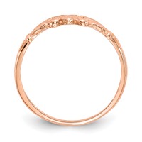 14K Rose Gold Textured Mini Heart Ring - Size 1 view 2