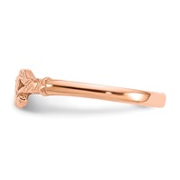 14K Rose Gold Textured Mini Heart Ring - Size 1 view 4