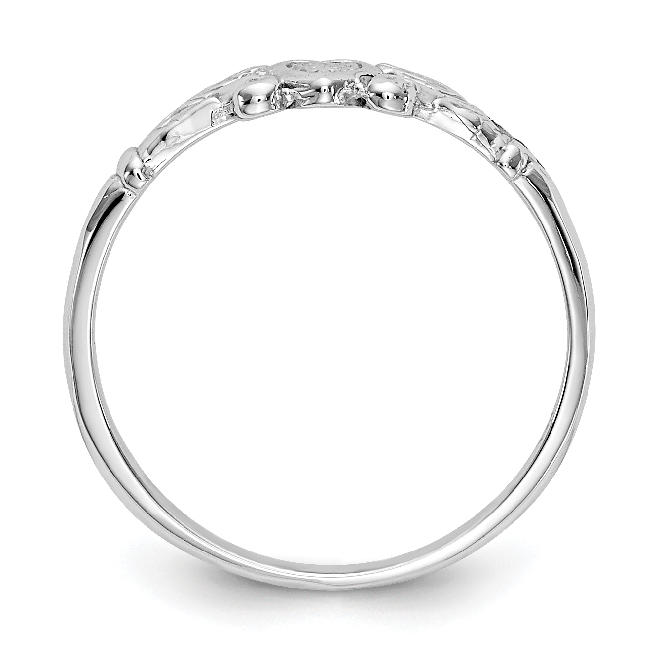 14K Gold Strukturierter Mini-Herz-Baby-Ring K5794 - Bild 2 von 6