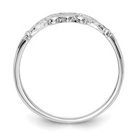 14K White Gold Textured Mini Heart Ring - Size 1 view 2