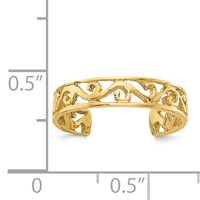 14K Yellow Gold Polished and Diamond-cut Toe Ring view 3