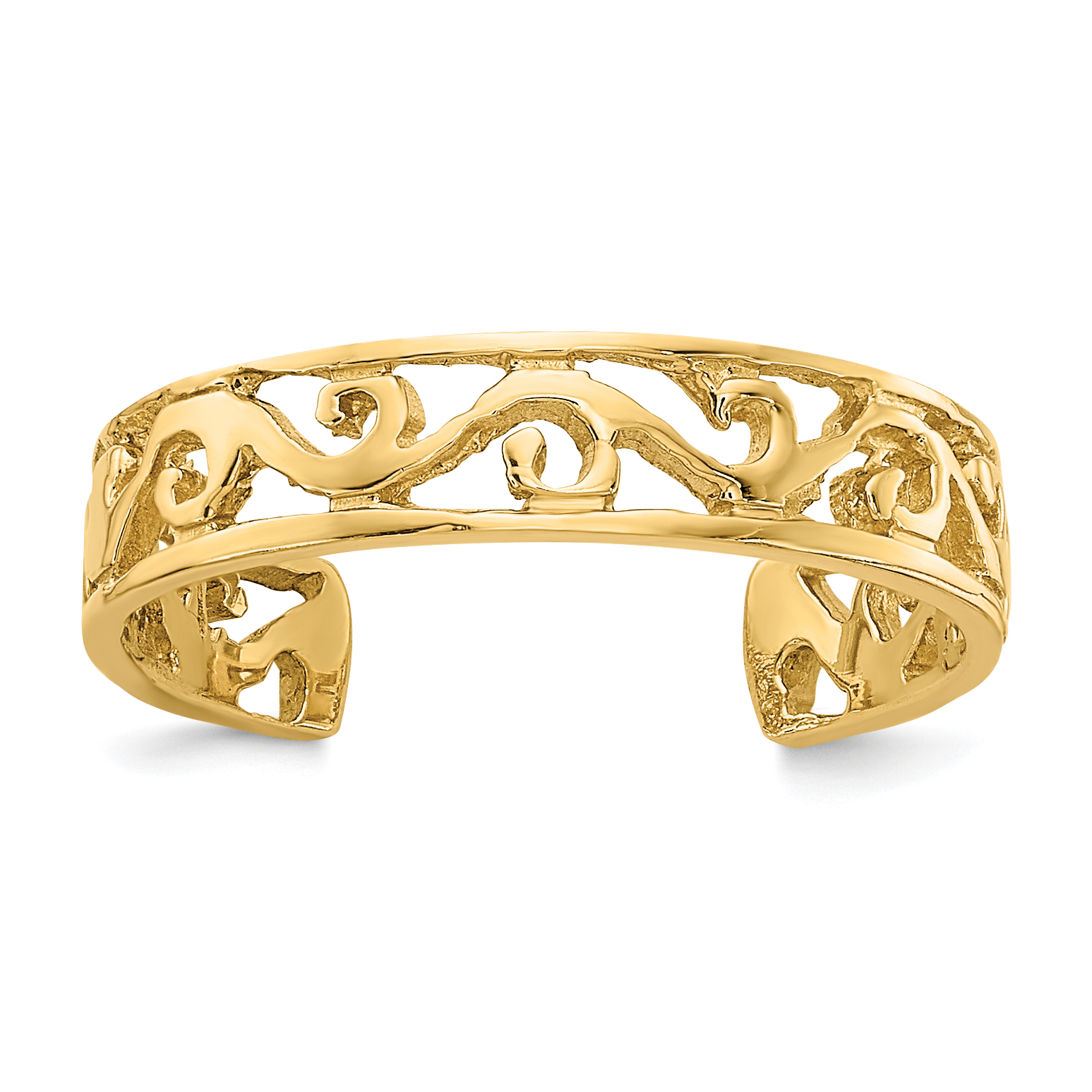 14k Polished and Diamond-cut Toe Ring (K5796)