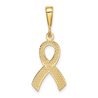 14K Yellow Gold Awareness Ribbon Pendant view 3