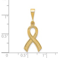 14K Yellow Gold Awareness Ribbon Pendant view 4