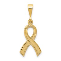14K Yellow Gold Awareness Ribbon Pendant view 1