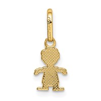 14K Yellow Gold Polished Little Boy Pendant view 3