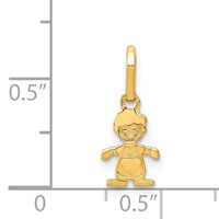 14K Yellow Gold Polished Little Boy Pendant view 4